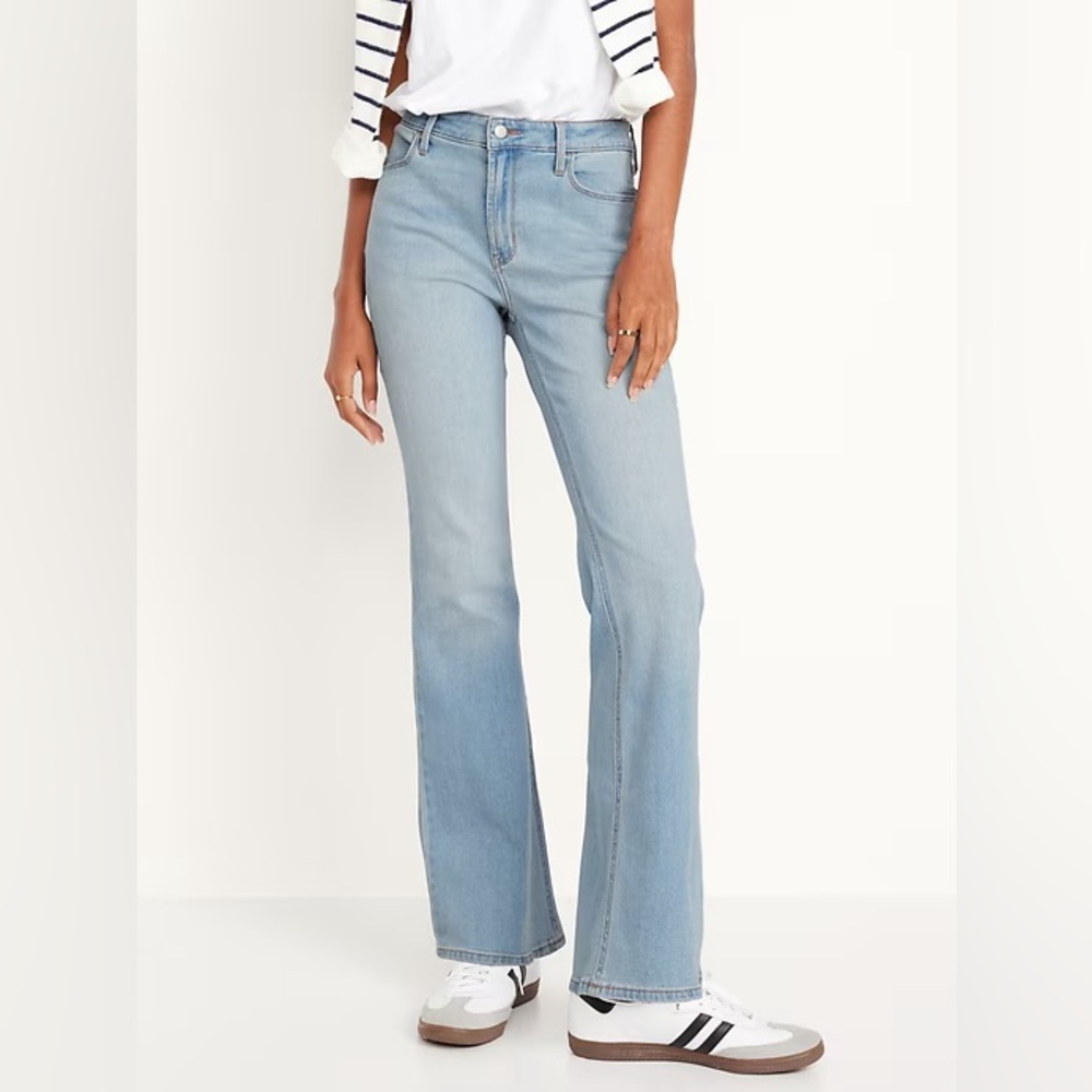Light Wash Women's WOW Flare Jeans - Old Navy